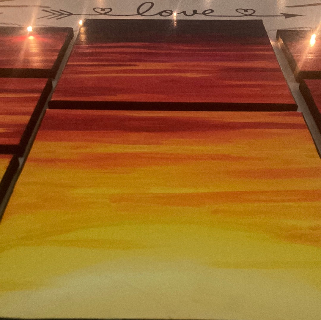 10 pcs sunset centerpiece painting