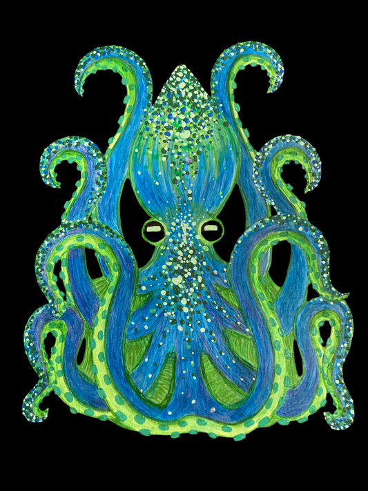 Octopus blue and green neon/blacklight