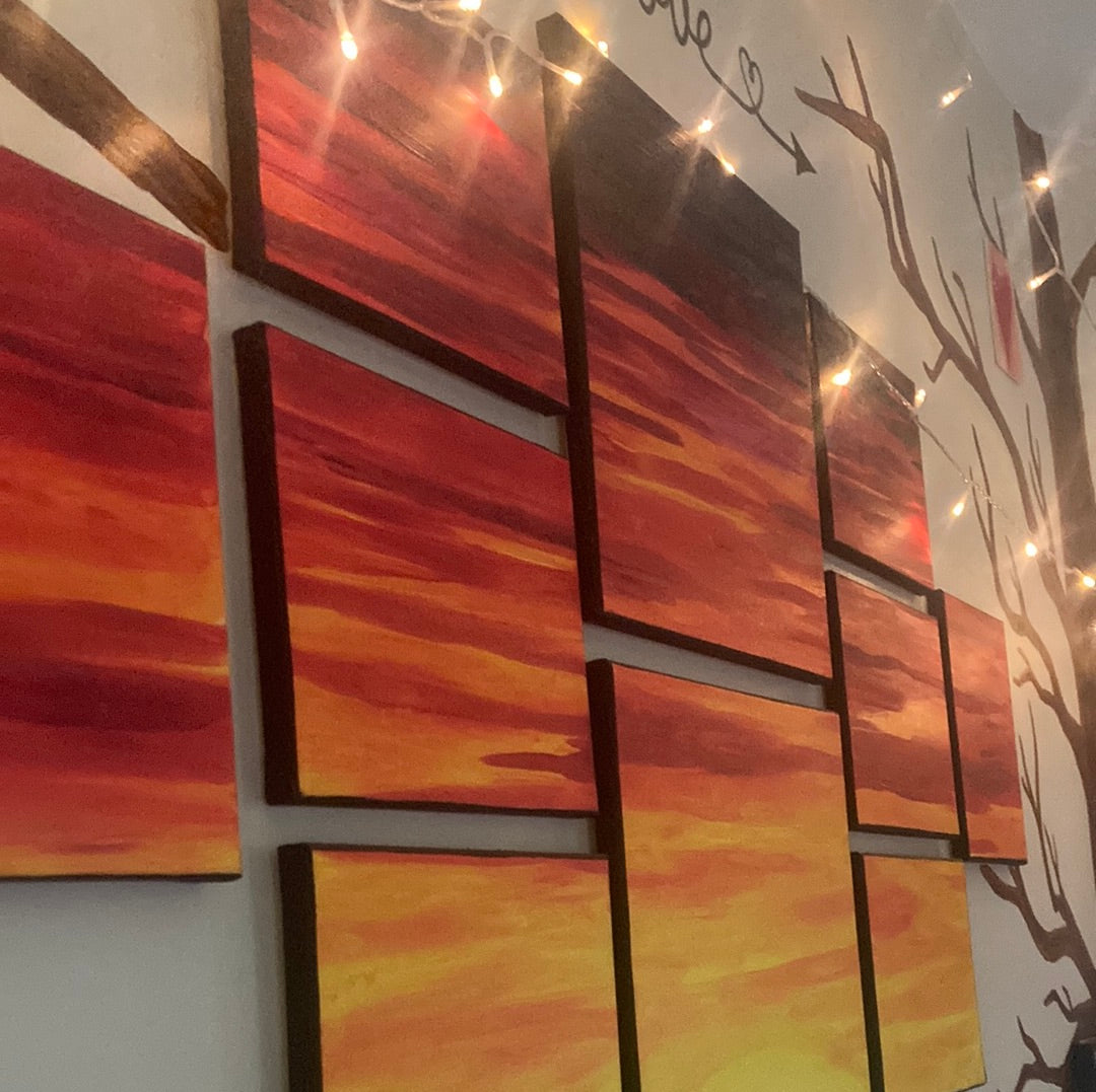 10 pcs sunset centerpiece painting