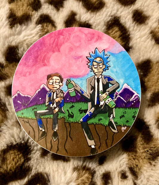 Rick n Morty Circle Sticker