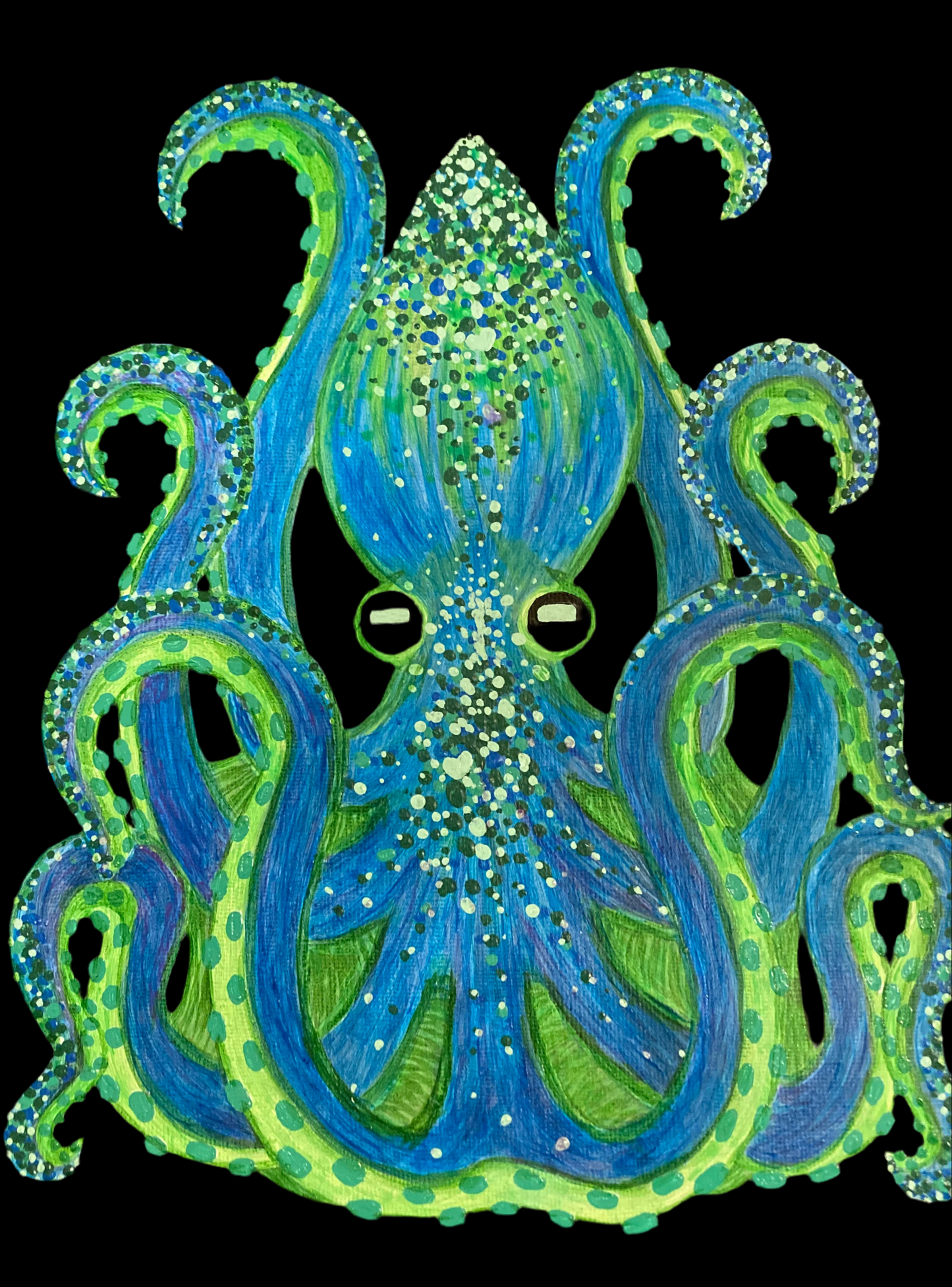 Octopus blue and green neon/blacklight