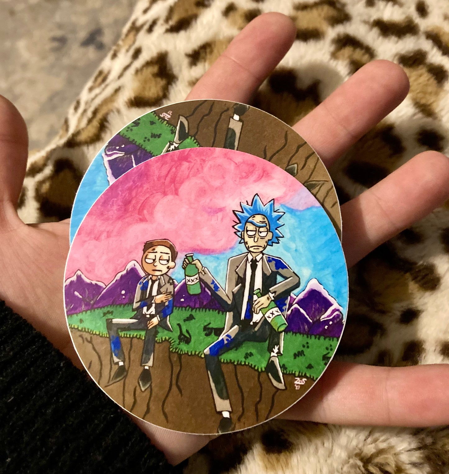 Rick n Morty Circle Sticker